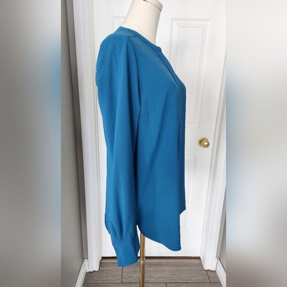 Hilary Radley Turquoise Blue zipper blouse - Size Medium - Picture 8 of 11